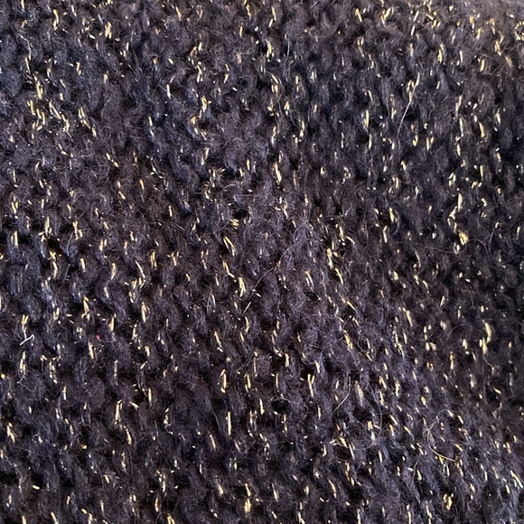 Blue Wool With Gold thread Oversized Cardigan Sweater Wool Blend Size L - Picture 5 of 9